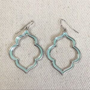 Tahari Moroccan inspired enameled Quatrefoil earrings
